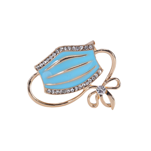 Lapela Estética Esmalte Máscara Médica Broche Enfermeira Elegante Broche Pin Clear Rhinestone Crystal Wedding Jóias Presente para Pérola - Product Image 3