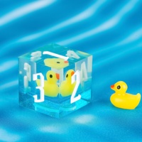 Pour Udixi personnalisable 7 pièces polyèdre donjons et dragons ensemble de dés canards en résine faits à la main pour les jeux RPG du MDN Design tranchant