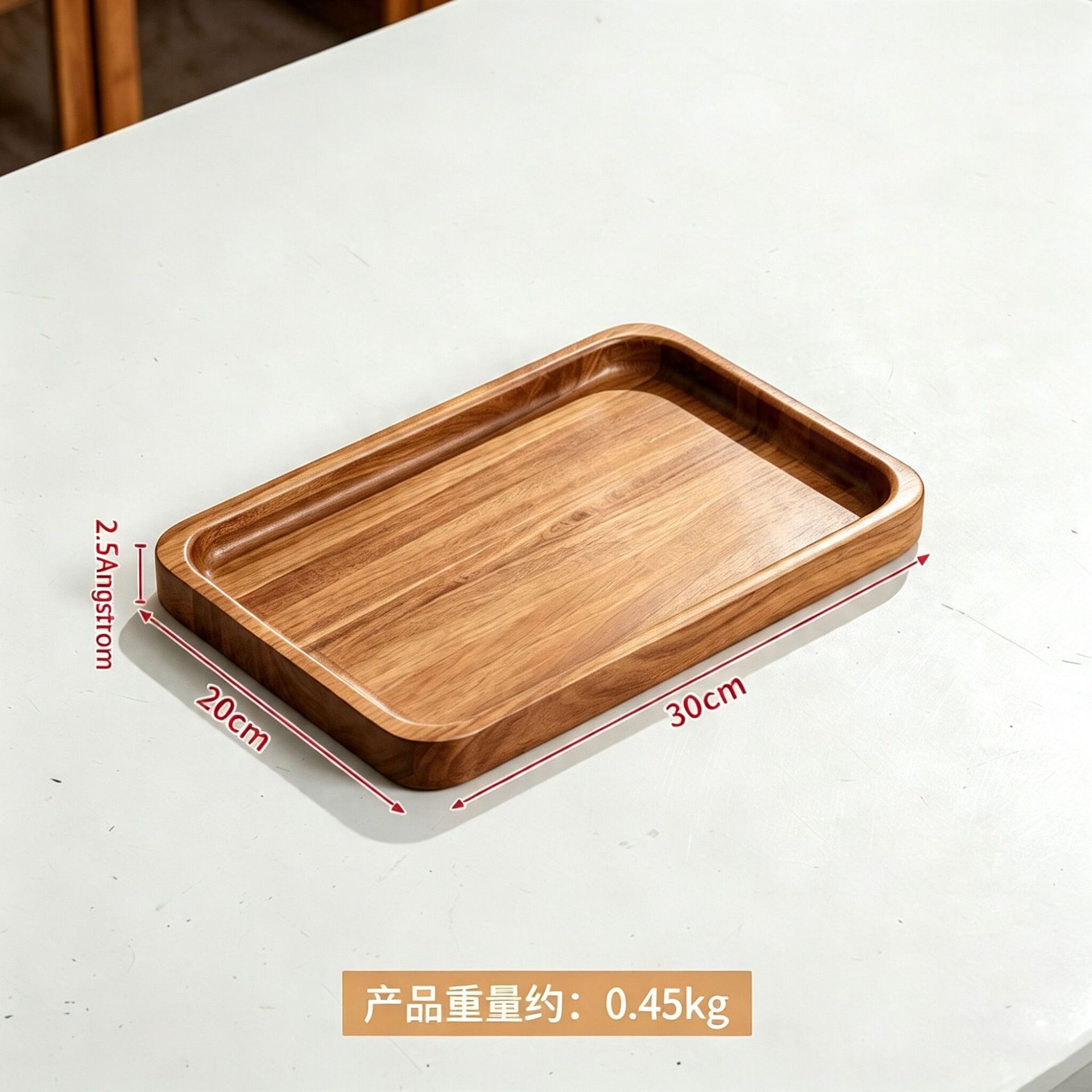 Acacia wood 2.5-meter deep medium-sized saucer [30*20*2.5]
