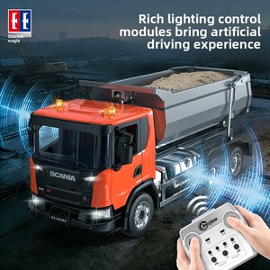 Double Eagle E593 <span class=keywords><strong>Scania</strong></span> <span class=keywords><strong>Camion</strong></span> benne télécommandé en plastique et alliage, modèle 1:20, jouet de simulation électrique pour travaux publics - Product Image 4