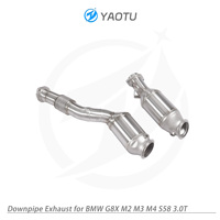 Sistem Knalpot YT untuk BMW M3 M4 G80 G82 S58 3.0t 100/200/300/400cell Katalis Knalpot Pipa Knalpot Baja Tahan Karat