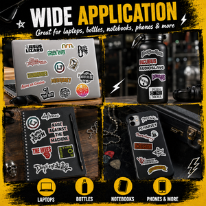 Autocollants personnalisés, étiquettes d'emballage, découpés à la forme, vinyle imperméable, <span class=keywords><strong>rock</strong></span>, grunge, alternative, <span class=keywords><strong>groupe</strong></span>, ordinateur portable, bouteille d'eau, guitare, skateboard - Product Image 3
