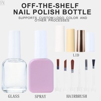 Flacons en verre vides de 10 ml et 12 ml pour vernis à ongles en gel et huile pour cuticules, avec brosses et couvercles, impression OEM et logo personnalisé, fourniture directe usine