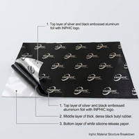 Tapis insonorisant pour voiture en feuille d'aluminium butyle haute densité Inphic, feuille d'atténuation du bruit et des vibrations pour véhicules