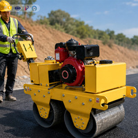 Compacteur routier vibrant mini de 1 tonne, autoporté, à double tambour, hydraulique, pour asphalte, avec moteur et pompe haute performance pour le compactage du sol