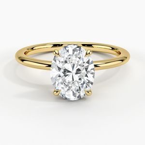 Anello di fidanzamento solitario con gemme AAA anello Moissanite con fedi nuziali in oro 9K/14K/<span class=keywords><strong>18K</strong></span> - Product Image 1