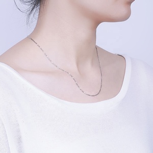 Venta al por mayor Real S925 plata pura caja italiana Collar para colgante de alta calidad 100% 925 plata esterlina caja gruesa cadena para mujer - Product Image 3