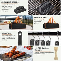 Ensemble de 135 ustensiles de barbecue et de cuisson en acier inoxydable, spatule et racloir résistants à la chaleur, kit de grillades pour plaque de cuisson plate, poignées en PP, manipulation facile, métal