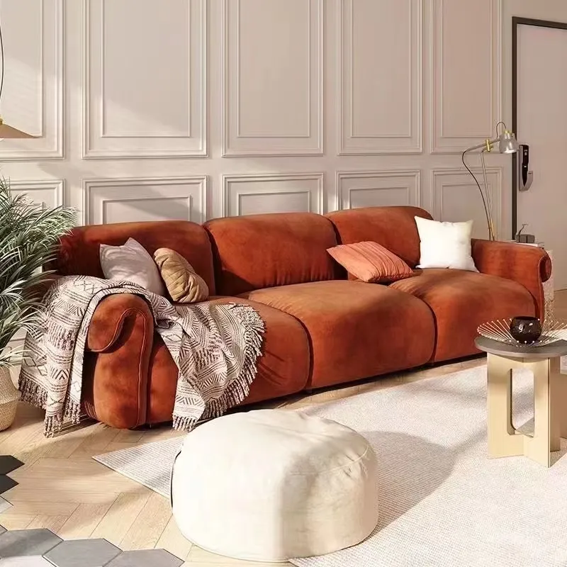 Italiaanse Fluwelen Stof Bankstel Meubels Sofa Set Luxe Sofa Modern