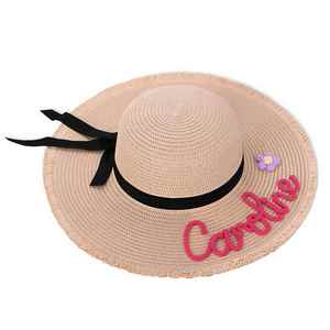 Sombrero de Sol Flexible Personalizado Bordado para Playa, Recuerdos de Boda para Damas de Honor, Gorra de Paja para Viajes de Vacaciones de Verano - Product Image 1