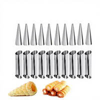 Yolecen Lot de 35 moules à cornets de crème en acier inoxydable de 4,9 pouces, formes à cannoli, tubes, kits avec brosse de nettoyage, poches à douille - Métal