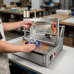 MOMOTECH ACW-<span class=keywords><strong>88</strong></span>/88T Máquina para Envolver y Sellar Cajas de Perfume Metálicas y Cartas de Juego con Celofán - Product Image 2
