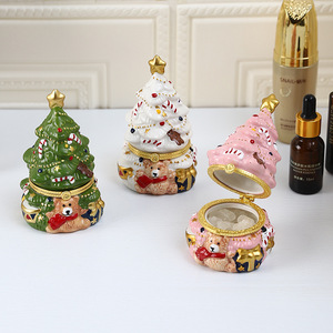 Mystic Arts Christmas Tree Bear Ceramic Ornament <b>Mini</b> Desktop <b>Storage</b> <b>Box</b> Jewelry <b>Box</b> Holiday Decoration Gift Craft - Product Image 4
