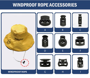 หมวกกันแดดลายพรางพร้อมเชือกกันลมสำหรับผู้ชายและผู้หญิง - Product Image 6