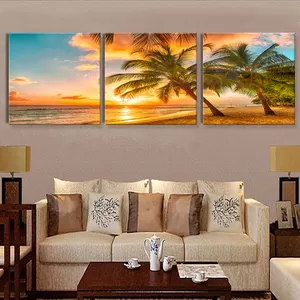 Decoração de parede para praia, artesanato artístico, paisagem moderna, pinturas a óleo, impressões personalizadas, pintura em tela