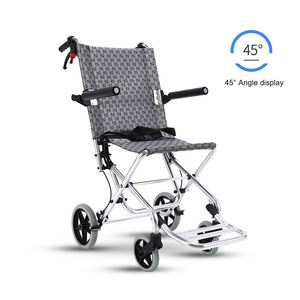 Pequeña silla de ruedas Manual ultraligera de aluminio ligero portátil plegable de un clic mejor silla de ruedas para viajar - Product Image 5