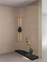Tuiles de décoration murale extérieure en pierre flexible de style moderne 3D, travertin, colonne romaine, imperméables, ignifuges, design de modèle 3D