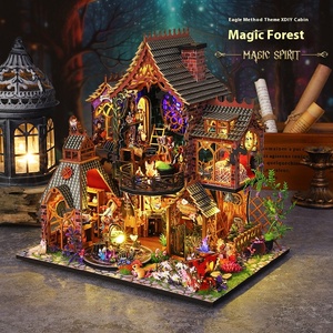 Miniatura de Madera para Armar, Juguete Artesanal, Adorno de Villa de Bosque Encantado, Modelo de <span class=keywords><strong>Castillo</strong></span>, Set de Regalo en Empaque - Product Image 6