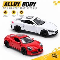 4 modèles variés de voitures de sport miniatures à rétrofriction en alliage métallique, échelle 1:36, avec portes ouvrables, style M4 Romeo Lykan Roma, pour enfant