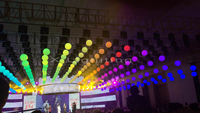 Effet de scène de DJ disco, boule flottante, éclairage cinétique, source LED RGBW pour les scènes de concert, les boîtes de nuit, les hôtels - Mode de contrôle DMX512