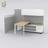 Bureau de direction compact IULTRA 1,2m-1,5m, moderne en forme de L, avec armoires de rangement modulaires, montage facile, bois écologique, garantie 10 ans