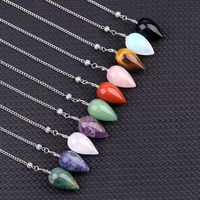 Meilleure Vente : Pendule en Cristal de Quartz Rose et Améthyste, Pierre Semi-Précieuse DIY pour Méditation, Artisanat, Décoration d'Intérieur et Cadeau