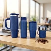 Gobelet isotherme en acier inoxydable avec impression UV, poignée exclusive à moule privé, double paroi sous vide, tasse à café de voyage