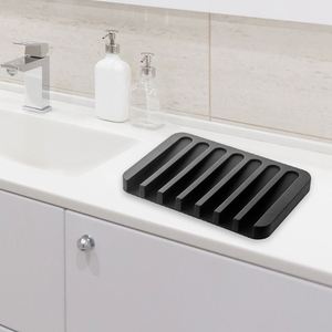 Soft Soapbox Container Storage Comb Shape Silicone Holder Drain <b>Soap</b> Dish Plate Holder Tray for Bathroom - Product Image 4