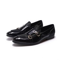 OEM ODM Chaussures habillées tendance en cuir verni Oxfords pour hommes Mocassins Bloc de travail Chaussures de bureau Fabricant en gros