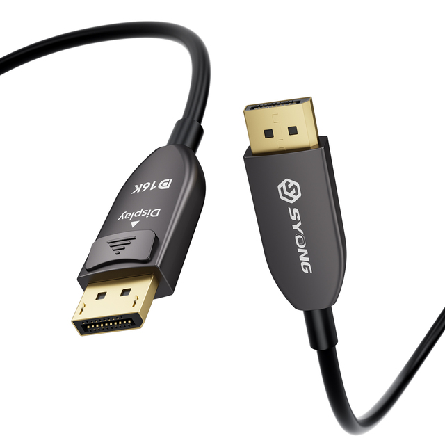 SYONG 16K DP 2.1 Fiber Cable, 54Gbps 30M/40M/50M, Active Optical  Cable 16K30Hz,HDR, HDCP2.2,for Gaming Monitor PC