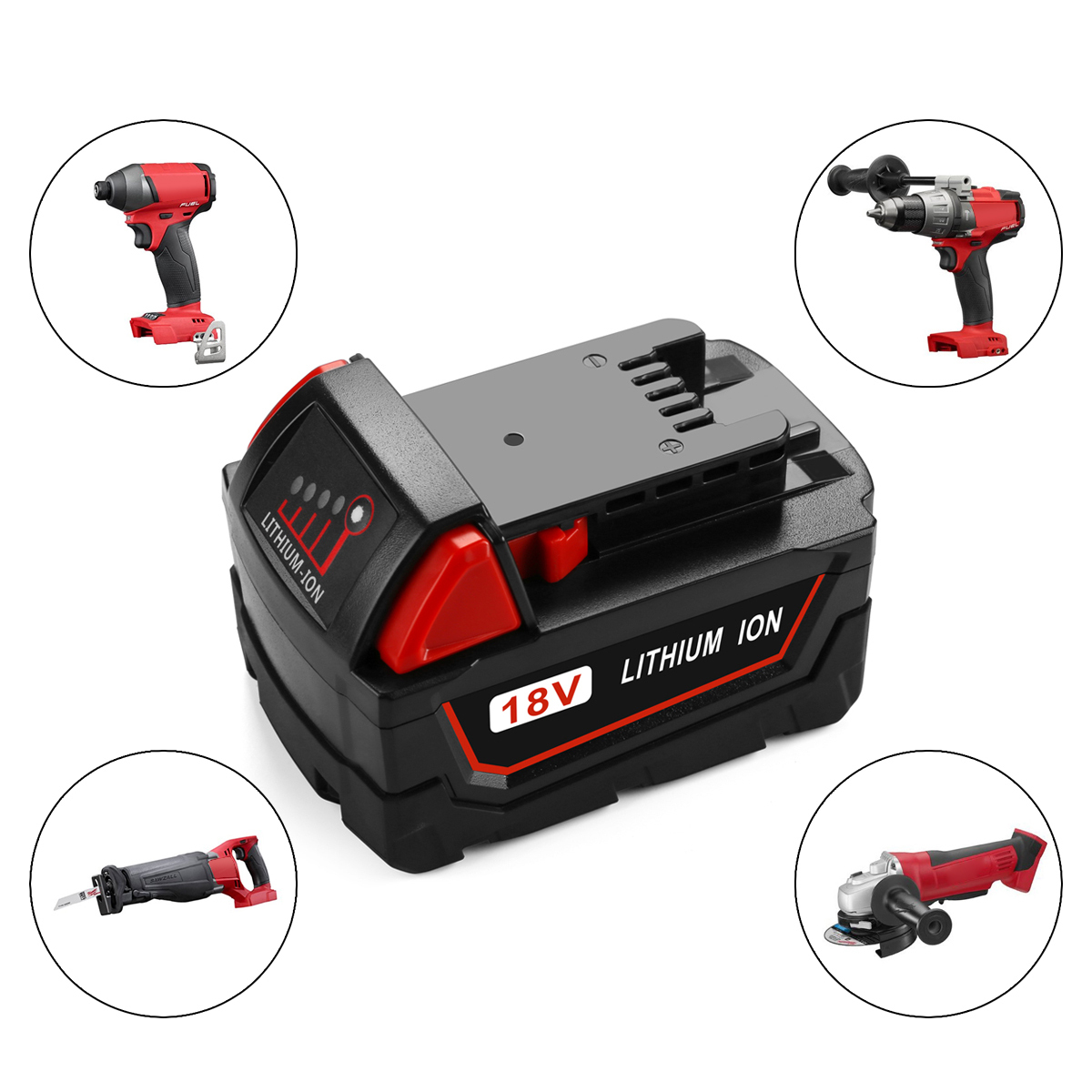 Сменный литий-ионный аккумулятор 18 в для Milwaukee M18B, Сменный аккумулятор для электроинструмента Milwaukee 6Ah