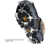 Crampons à glace et neige 24 dents pour extérieur, couvre-chaussures antidérapants portables, griffes à glace pour aventures hivernales, randonnée et trekking