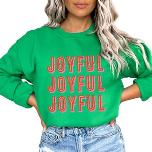 Sweat-shirt personnalisé à col rond en molleton pour femme, imprimé avec des lettres et des motifs de Noël, taille plus, manches longues, cadeau de Noël - Product Image 1