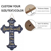 Personnalisé pour Dieu a tant aimé le monde fait à la main Antique croix décoration murale écologique en bois anniversaire décoration de la maison motif