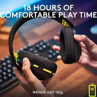 Auriculares Inalámbricos para Juegos Logitech G435, Sonido Envolvente 7.1, Controlador Dinámico, Resistentes al Agua IPX-6, Micrófono Integrado para Juegos y Música