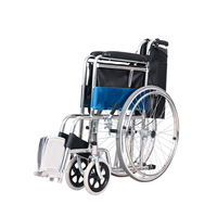 Fauteuil roulant manuel pliable Chuangen CL-809 Basic 809, structure en acier chromé robuste, capacité 100 kg, utilisation intérieure