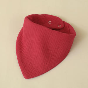 Многоразовые муслиновые слюнявчики-банданы для новорожденных мальчиков и девочек, однотонные, дышащие, незаменимый подарок от производителя - Product Image 4