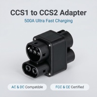 Adaptador CCS1+J1772 a CCS2 Combo, Carga Rápida para Vehículos Eléctricos de EE. UU. a UE, CC 1000V 400A, CA 32A, -30 ° De la C a +50 ° C, para adaptador de vehículo eléctrico