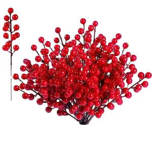 Artificial Red Berry Fortune Fruit Christmas Holiday Red Decorations