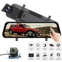 Enregistreur de voiture 2K à double objectif 10 pouces plein écran 1080P Streaming Media DVR de voiture avec GPS Vision nocturne Caméra de tableau de bord de voiture