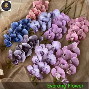 AEV164 Venta al por mayor Orquídea artificial Flores <span class=keywords><strong>Dendrobium</strong></span> Orquídea Púrpura Real Touch Orquídea Ramas - Product Image 1