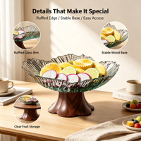 Luxe moderne bloemvormige transparante PET fruit schaal voor bruiloft snoepjes, gedroogde snacks, dienblad voor thuis, woonkamer, theetafel presentatie
