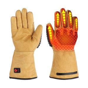 Guantes profesionales de dedo completo de piel de oveja, materiales de soldadura de aislamiento térmico, resistentes al corte, de silicona calentados - Product Image 1