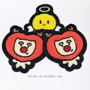Custom Eco-Friendly Appliqued Flower & Heart Chenille Embroidery Patches Self-Adhesive for Clothing <b>Hats</b> & <b>Bags</b> - Product Image 5