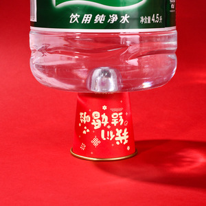 Vasos de papel desechables para boda, taza gruesa para bebidas calientes con lámina dorada roja para banquete de boda, 100 Uds., forma cilíndrica - Product Image 4