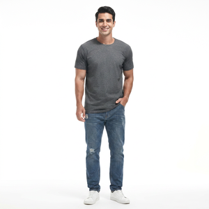 Camisetas de Hombre al por Mayor, Personalizadas con el Logotipo de su Marca, Manga Corta, Corte Regular, Transpirables, Color Gris Casual - Product Image 1