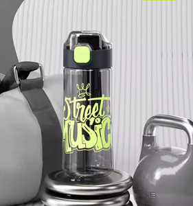 <b>Reusable</b> Water Bottle Plastic Sports Water Bottle Space-themed <b>Cup</b> with Handle and Lid - Product Image 5