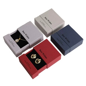 Wholesale Custom Logo Luxury Rectangle Cardboard Jewelry Packaging <b>Box</b> with Velvet Lining Small Double Door Drawer <b>Gift</b> <b>Box</b> - Product Image 1