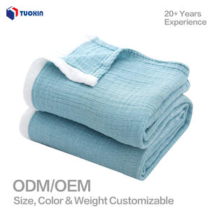 <span class=keywords><strong>Couverture</strong></span> en gaze multi-couches 100% coton, jeté de canapé doux, respirant, <span class=keywords><strong>couverture</strong></span> d'été pour la climatisation - Product Image 1