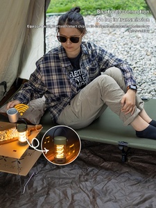 Haut-parleur Bluetooth d'extérieur, lampe de camping, lampe d'ambiance sans fil, lampe LED portable pour tente avec batterie ultra longue durée - Product Image 4